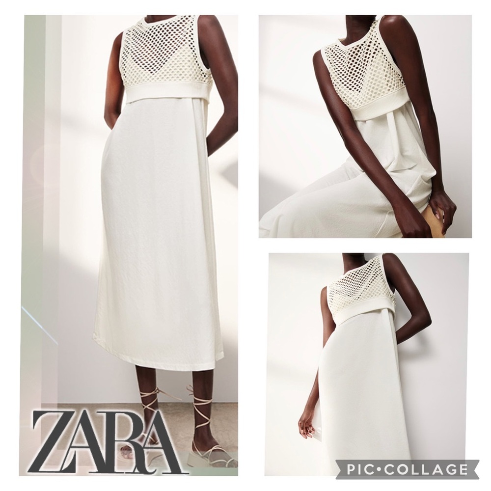 NWT- Zara CONTRAST DRESS Size S